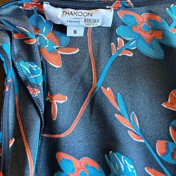 Thakoon Collective Black Sleeveless Floral Print Midi Shift Dress - Picture 6 of 12